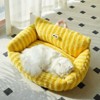 Fairyland™ - Striped Dopamine Pet Sofa & Bed – Cozy Plush Nest for Cats & Small Dogs - 3 of 4