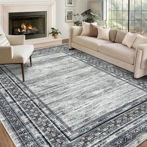 Coucheta Washable Runner Rug, Non-Slip Low-Pile Kitchen Bathroom Rug, Border Carpet for Hallway Bedroom Laundry, Multi-Color & Size - 1 of 4