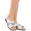 Collections Etc Embroidered Butterfly Canvas Open Toe Stretch Sandals with Adjustable Touch Closure - 4 of 4