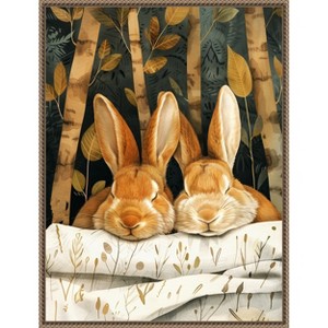 Amanti Art Sleepy Bunny Forest by Justyna Jaszke Framed Canvas Wall Art - 1 of 4