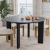 PexFix 52" x 52" Black Solid Wood Farmhouse Dining Table Round Wood Top for Modern Dining Rooms & Family Gatherings - 3 of 4