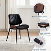 coucheta Wooden Dining Chairs Set of 2, Modern PU Leather Upholstered Accent Chairs with Shell Strips&Walnut Bentwood Back, for Dining, Kitchen - 4 of 4