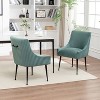 SEYNAR Modern Glam Velvet Black Metal Legs Dining Chair or Vanity Chair Set of 2 with Rear Handle - 3 of 4