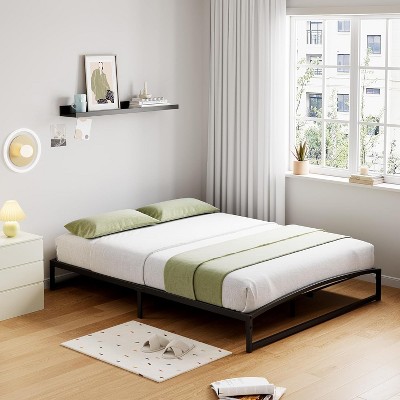 10 Inch Tall Metal Platform Bed Frame, Heavy Duty Strong Support Slat King Size Bed, No Box Spring Needed