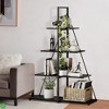 56" 4-Tier A-Frame Ladder Bookcase – Narrow Space-Saving Shelf for Books, Plants & Decor, Metal Frame with Engineered Wood Shelves - 4 of 4