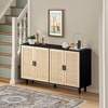 ORRD 62.20"Elegant and Functional 4-Door Rattan Decorative Storage Cabinet,for Bedroom,Living Room,Office - 2 of 4