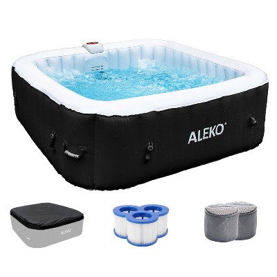ALEKO Outdoor Portable Inflatable Hot Tub Spa 100 Jets with Cover