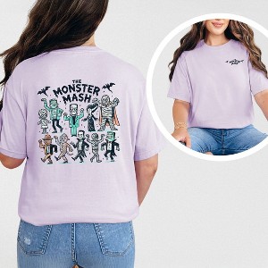 Simply Sage Market Women's Monster Mash Front and Back Short Sleeve Garment Dyed Tee - 1 of 4