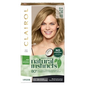 Clairol Natural Instincts Non-Permanent Hair Color - 8A Medium Cool Blonde, Linen - 1 kit, 8A Medium Cool Yellow