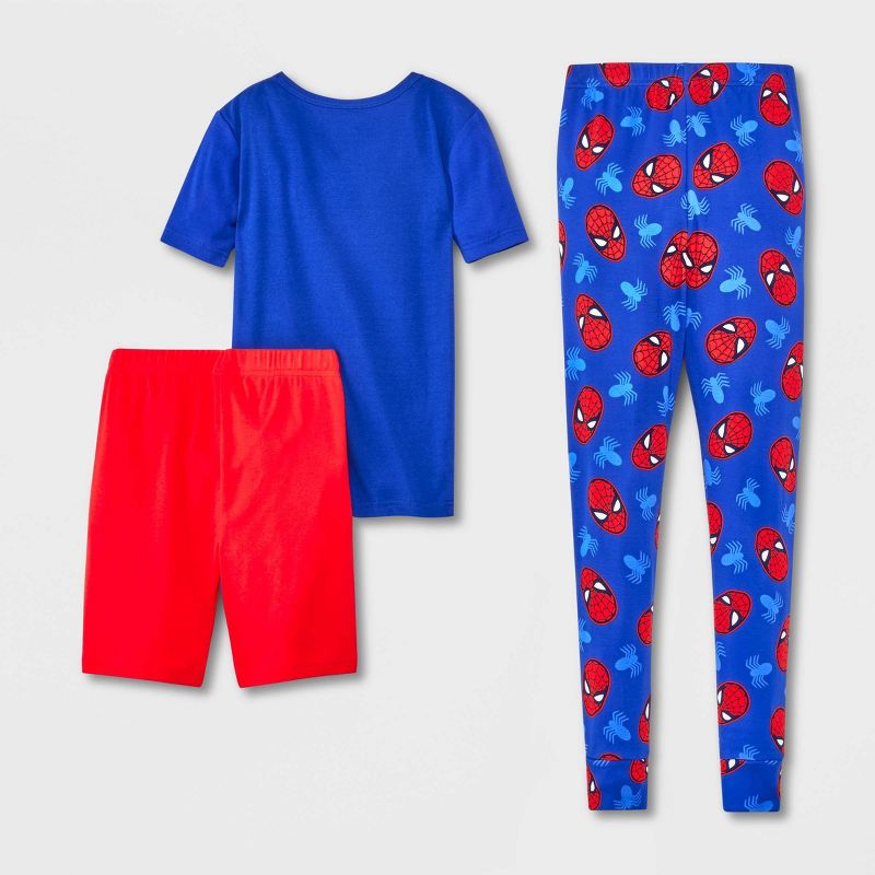 Boys' Marvel Spider-Man 3pc Snug Fit Pajama Set - Blue/Red, 2 of 5