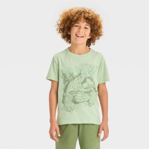 Boys' Short Sleeve Snapping Turtle 'oh Snap!' Graphic T-shirt - Cat & Jack™  Green Xs : Target