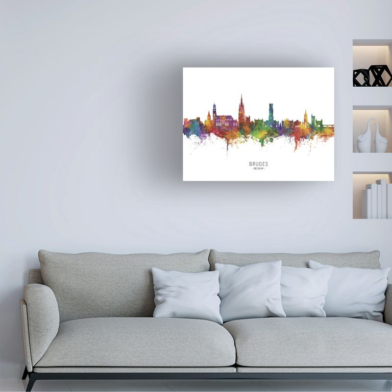 Trademark Fine Art Michael Tompsett 'Bruges Belgium Skyline Named' Canvas Art, 3 of 8