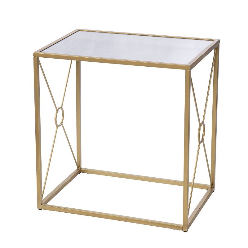 Nornew Mirror Top End Table Gold - Aiden Lane, 1 of 9