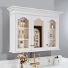 40" Wall Mounted Bathroom Medicine Cabinet with Mirror Doors, Adjustable Shelves & Storage Organizer for Over Toilet or Bathroom - 2 of 4