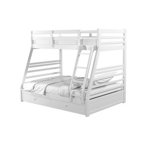 Twin Over Full Kids' Emma Bunk Bed White - ioHOMES - 1 of 4