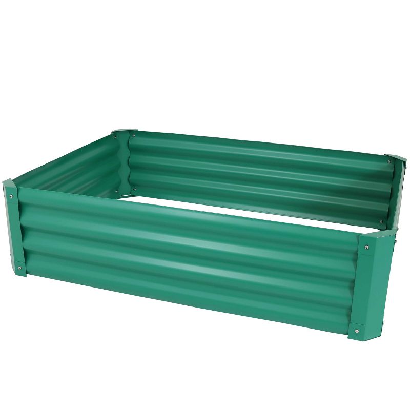 Sunnydaze Raised Powder-Coated Steel Rectangle Garden Bed Kit for Plants, Flowers, Herbs and Vegetables - 47" Wide x 11" Deep, 1 of 9