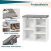 Shoe Storage Bench with Cushion, 20" Cubby Seat Shoe Cabinet, Cubby Seat Shoe Cabinet with 3-Tier Adjustable Shelf for Living Room Hallway - 4 of 4