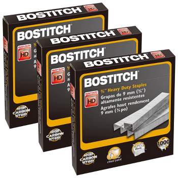 Bostitch Premium Heavy Duty Staples, 3/8", 1000 Per Pack, 3 Packs