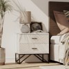 JIONJOY White Contemporary 2-Drawer Nightstand with Modern Bedside Table and Wooden Drawers - 2 of 4