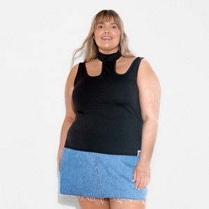 Pride Adult Cutout Fashion Tank Top - Black - 1 of 3