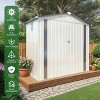 6x3.5 FT Metal Outdoor Storage Shed, Storage Shed Lockable Door and Skylight Window, Galvanized Steel Tool Shed with Pitched Roof-Coolbibila - 3 of 4