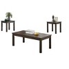 Espresso Color 3pc Coffee Tables Set Classic 1x Coffee Table and 2x End Tables Living Room Furniture - 2 of 4