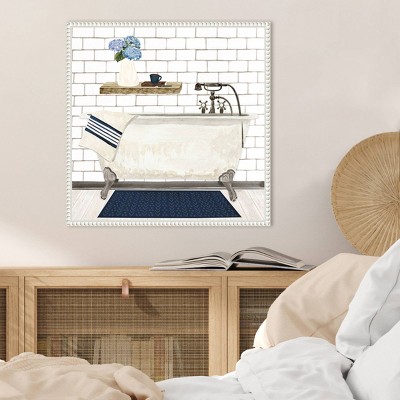 Farmhouse Bath I Tub Canvas Print with White Frame