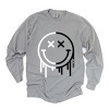 Simply Sage Market S.W.Smiley Black And White Drip Garment Dyed Long Sleeve - 2 of 4