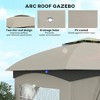 11' x 11' Outdoor Gazebo, Double Roof Patio Gazebo with Curtains, Church Windows, Galvanized Steel Frame - 4 of 4