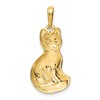Black Bow Jewelry 14k Yellow Gold Large Polished Cat Pendant - 3 of 4