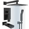 ONWITH Matte Black Shower Kit 10 inch Brass Bathroom Deluxe rain mixed Shower Kit - 2 of 4