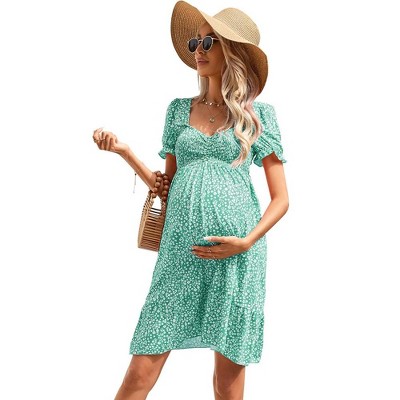 Casual A Line Dress Foral Printed Flowy Mini Short Dresses