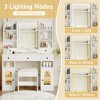 43.2" Vanity Desk with LED Mirror and Lights, Glass Top Vanity with RGB Glass Light Cabinets - 2 of 4