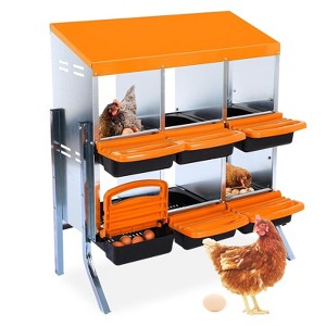 Chicken Nesting Box,Chicken Egg Laying Box with Compartments, Roll Away Eggs Laying Boxes, Nesting Boxes, indoor & Outdoor Use,Easy Egg Collection - 1 of 4