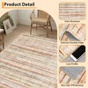 coucheta Machine Washable Area Rug, Modern Abstract Stain Resistant Low-Pile Faux Linen Design Carpet with Non Slip Backing, for Living Room, Bedroom - 4 of 4