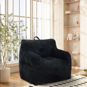NicBex Faux Fur Fabric Bean Bag Chair with High-Density Memory Foam,Oversized Lazy Sofa Chair with Armrest,Modern Lounge Chair for Living Room - 1 of 4