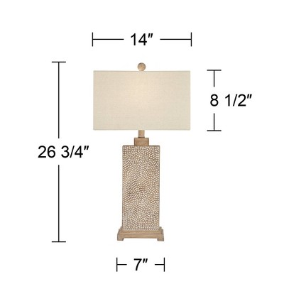Rustic Farmhouse Earth Tone Table Lamps with Oatmeal Shades, Set of 2