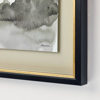 18" x 24" Neutral Watercolor Stream Framed Wall Art
