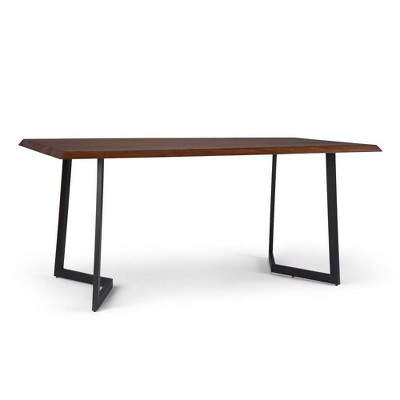 Hathaway Dining Table with Inverted Metal Base Dark Brown - WyndenHall