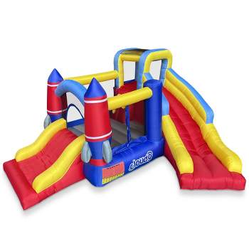 Cloud 9 Rocket Bounce House with Blower - Inflatable Bouncer with Two Slides and Two Jumping Areas
