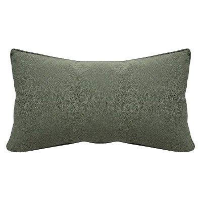 White and Green Embroidered Cardinal Pine Outdoor Pillow