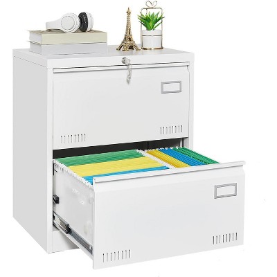 Lateral File Cabinet 2 Drawer, Filing Cabinet with Lock, Lockable File Cabinet for Home Office, Locking Metal File Cabinet with Key