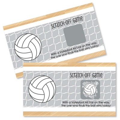 Big Dot of Happiness Bump, Set, Spike - Volleyball - Baby Shower or Birthday Party Game Scratch Off Cards - 22 Count
