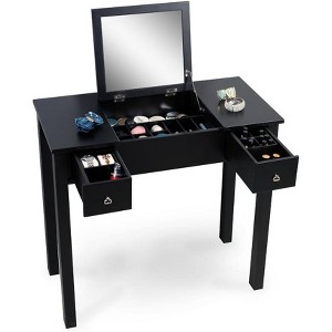 Mid Century Vanity Table with Mirror, 2 Drawers & Jewelry Storage - 1 of 4