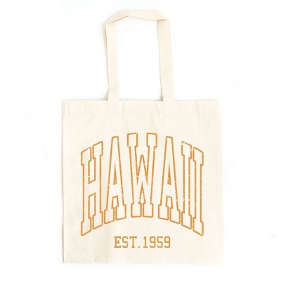 City Creek Prints Hawaii Est. 1959 Canvas Tote Bag - 15x16 - Natural