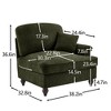 Vynxaria Chenille Sofa with 1 Pillow Green, Detachable Ruffle Skirts, Multi-Module Configurations, Curved Design, Silver Thread Embellished - 4 of 4