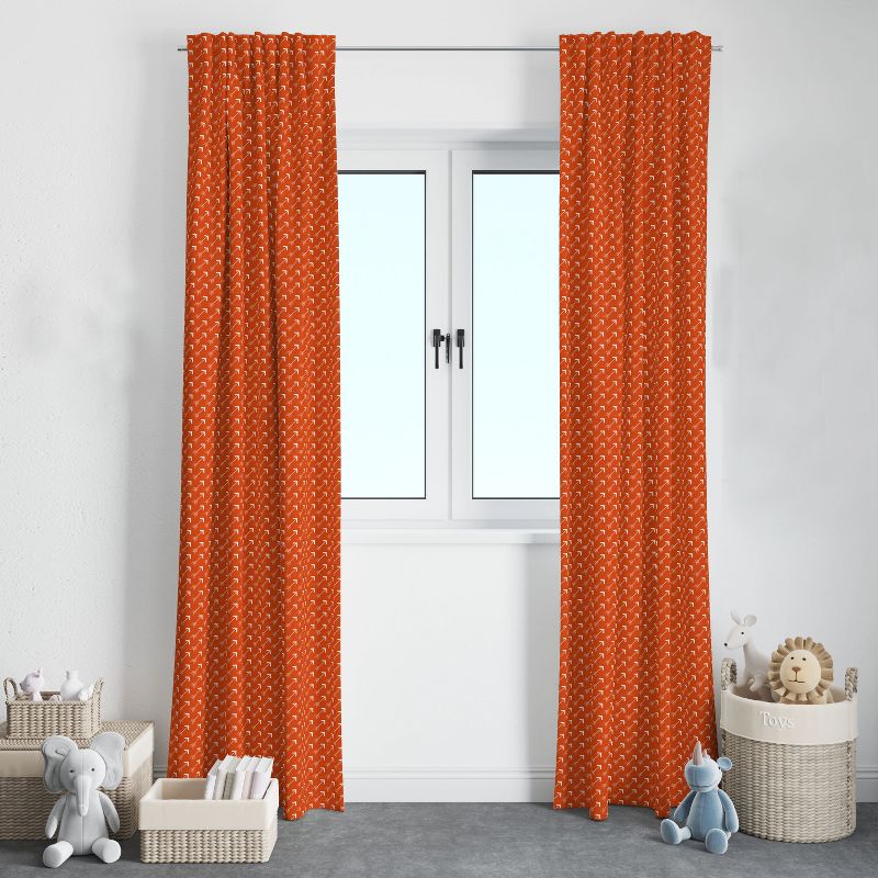 Bacati - Arrows Orange Cotton Printed Single Window Curtain Panel, 2 of 5