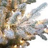 Puleo 7.5' Pre-Lit Flocked Full Hillside Spruce Artificial Christmas Tree Warm White Lights: Indoor Use, Includes Stand - image 3 of 3