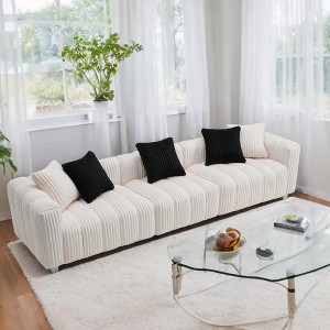 GDFStudio Sewell 114" Modern Corduroy 3-Seater Sofa with Cloud-Feel Cushions - 1 of 4