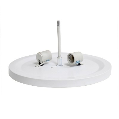 Elegant Elipse 13" White Crystal Dual Flush Mount Ceiling Light Set